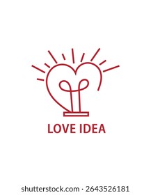 logotipo de lâmpada branca do amor. ícone do símbolo de energia criativa.