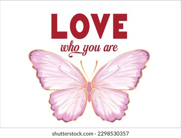love who you are vector hand drawn design