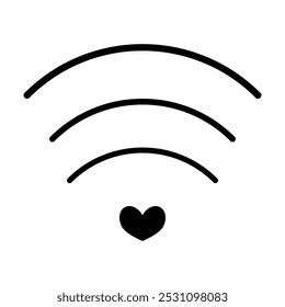 love wifi icon vector on white background