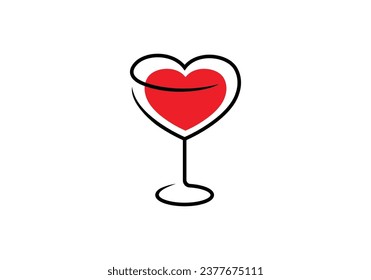 diseño del logotipo del vino de amor	
