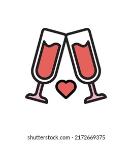 Love Wine Icon Vector Illustration