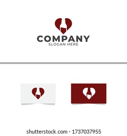 Love Wine Logo Design Vector Template