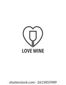 love wine logo design vector