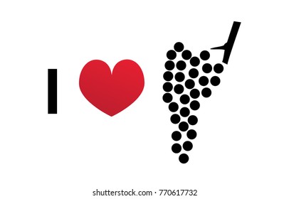 I love wine vector icon