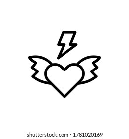 Love, wing icon. Simple line, outline vector elements of rock n roll icons for ui and ux, website or mobile application