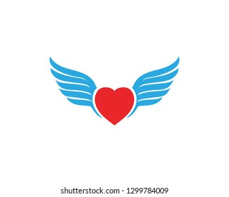 Love wing  Logo and symbols Vector Template icons
