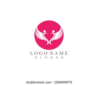 Love wing Logo and symbols Vector Template