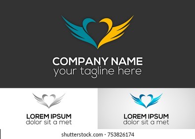 love wing logo vector
