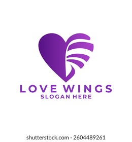 Love wing modern logo design vector template