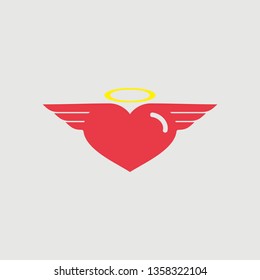 love and wing vector logo