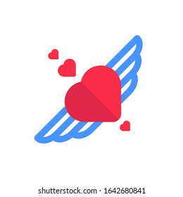 love wings flat icon valentines day