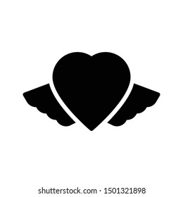 love wings glyph flat vector icon