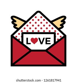 Love wings letter icon
