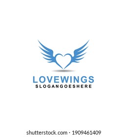 Love wings Logo Template design vector