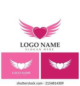 Love wings Logo Template design vector