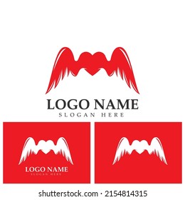 Love wings Logo Template design vector