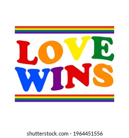 Love Wins Pride colors T-shirt design Typography Vector Illustration Design Can Print on t-shirt Poster banners Pride month