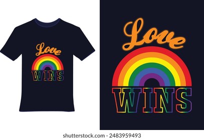 Love wins pride day t shirt design