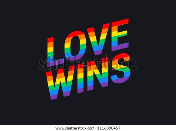 Love Wins Pride Month Rainbow Flag Stock Vector (Royalty ...