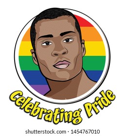 LOVE WINS vector illustration. Same sex pride celebration day. Pop Art comics icon Pride color