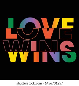 LOVE WINS,Graphic design print t-shirts sports vector