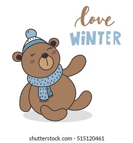 I love winter. Cute bear