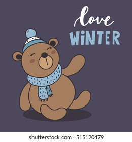 I love winter. Cute bear