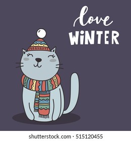 I love winter. Cute cat