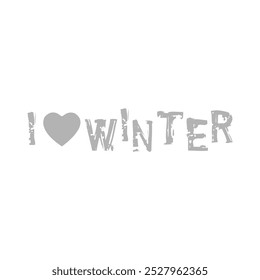 I love winter icon on a white background, vector illustration