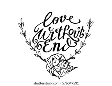 Love Without End Hand Lettered Quote Stock Vector (royalty Free 