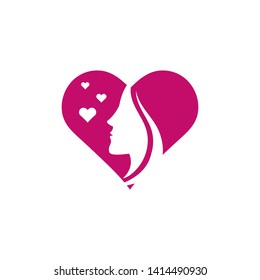 Love women  Logo Vector icon illustration design Template