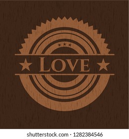 Love wood emblem. Retro