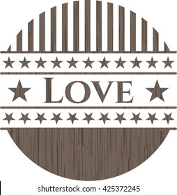 Love wood emblem. Retro
