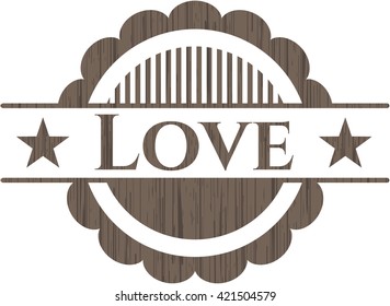 Love wooden emblem