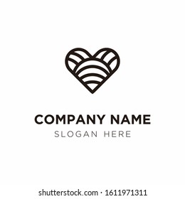 Love wool logo design vector EPS10
