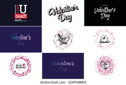 Love word art design with a heart-shaped background and a bokeh effect