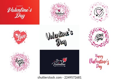 Love word art design with a heart-shaped gradient background