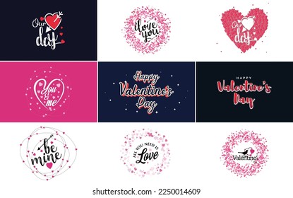 Love word art design with a heart-shaped gradient background