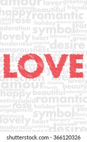 love word cloud Valentine's Day card