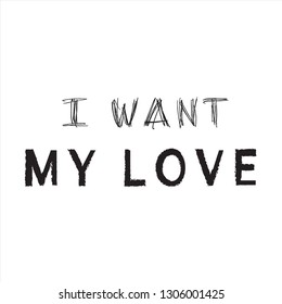 Love word hand drawn lettering. Dry brush texture and love script modern calligraphy word. Grunge vector illustration. Text design for banner. colorful   text on white background. Graphic printed 