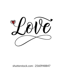 LOVE word hand drawn lettering. Design for print on shirt, banner.