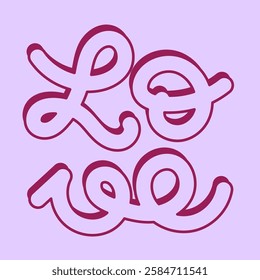 Love word hand drawn lettering. Symbol of affection, loyalty, kindness. Vector illustration, flat design