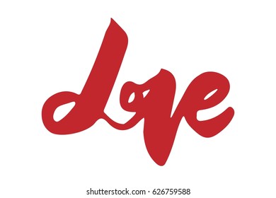 Love word. Hand lettering and custom typography for your design