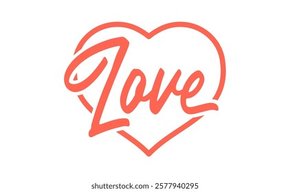Love word in heart shape icon