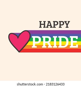 Love word in heart shape. LGBTQIA Pride Month. Social media post