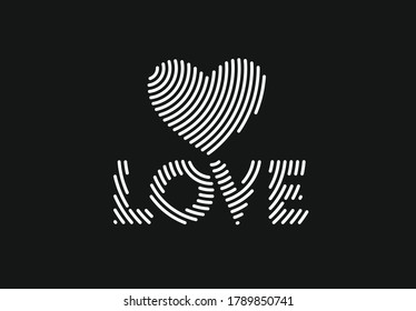 Liebes Wortschreiben. Text.  Vektordesign