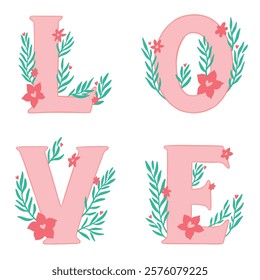 Love word letters. Vector design hand lettering illustration for web, t-shirt design, other graphic design use