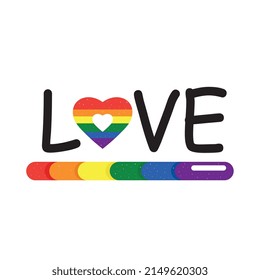 love word with lgtbi flag