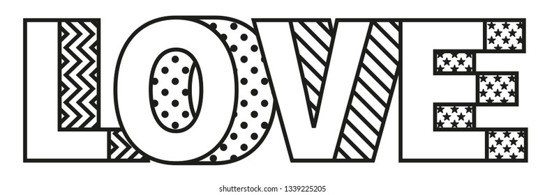 Love word made modern style vector illustration
