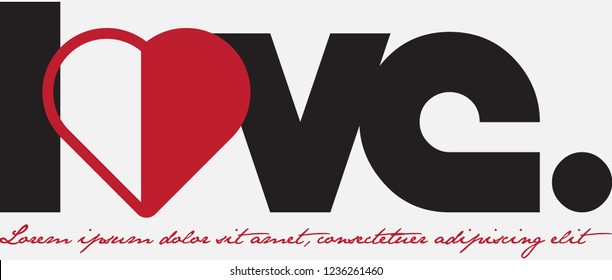 "Love" word. Modern Calligraphy Lettering isolated with Solid Color Background, Vector Illustration.
